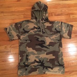 ARMY FATIGUE SHORT SLEEVE HOODED SHIRT